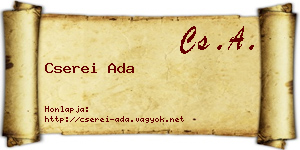 Cserei Ada névjegykártya